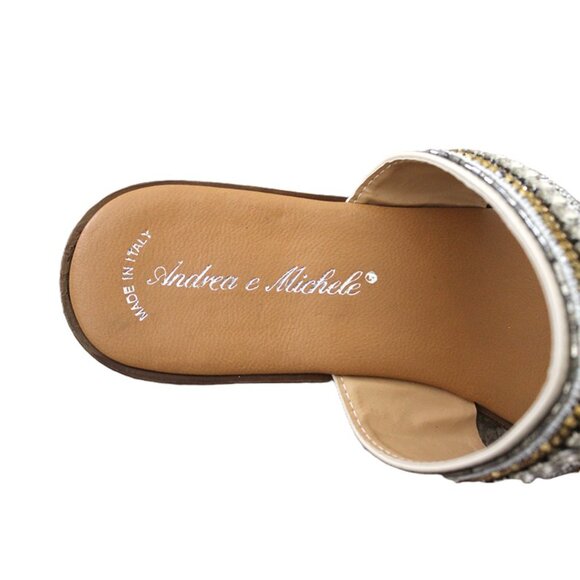 ANDREA e MICHELE Made in Italy Beaded Rhinstone Strap Sandals (US 8.5) - Picture 8 of 11